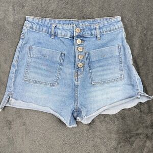 Gemma Rae Women's Denim Shorts Size‎ 9/29 Light Wash High Waist Button Front